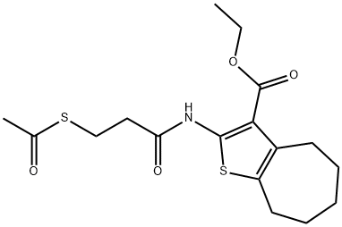 ethyl 2-{[3-(acetylsulfanyl)propanoyl]amino}-5,6,7,8-tetrahydro-4H-cyclohepta[b]thiophene-3-carboxylate Structure