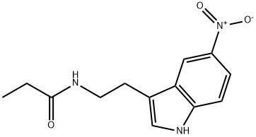 N-(2-{5-nitro-1H-indol-3-yl}ethyl)propanamide 구조식 이미지