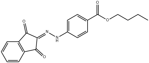 butyl 4-[2-(1,3-dioxo-1,3-dihydro-2H-inden-2-ylidene)hydrazino]benzoate Structure