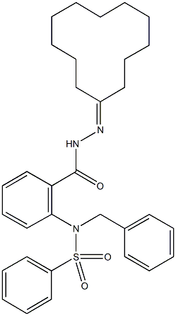 N-benzyl-N-{2-[(2-cyclododecylidenehydrazino)carbonyl]phenyl}benzenesulfonamide 구조식 이미지