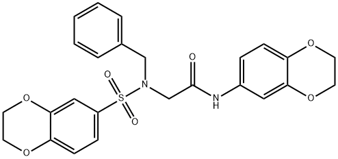 2-[benzyl(2,3-dihydro-1,4-benzodioxin-6-ylsulfonyl)amino]-N-(2,3-dihydro-1,4-benzodioxin-6-yl)acetamide 구조식 이미지