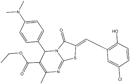 ethyl 2-[2-(5-chloro-2-hydroxyphenyl)ethylidene]-5-[4-(dimethylamino)phenyl]-7-methyl-3-oxo-2,3-dihydro-5H-[1,3]thiazolo[3,2-a]pyrimidine-6-carboxylate Structure