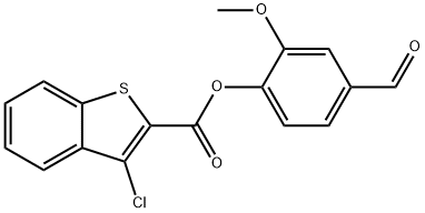 4-formyl-2-methoxyphenyl 3-chloro-1-benzothiophene-2-carboxylate Structure