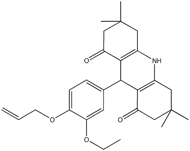 9-[4-(allyloxy)-3-ethoxyphenyl]-3,3,6,6-tetramethyl-3,4,6,7,9,10-hexahydro-1,8(2H,5H)-acridinedione 구조식 이미지