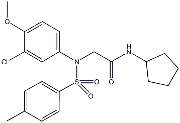 2-{3-chloro-4-methoxy[(4-methylphenyl)sulfonyl]anilino}-N-cyclopentylacetamide Structure