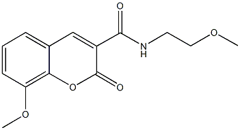 8-methoxy-N-(2-methoxyethyl)-2-oxo-2H-chromene-3-carboxamide 구조식 이미지