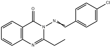 3-[(4-chlorobenzylidene)amino]-2-ethyl-4(3H)-quinazolinone 구조식 이미지