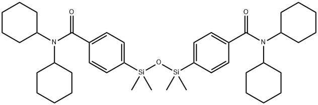 N,N-dicyclohexyl-4-(3-{4-[(dicyclohexylamino)carbonyl]phenyl}-1,1,3,3-tetramethyldisiloxanyl)benzamide Structure