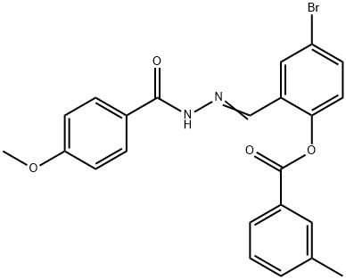 4-bromo-2-[2-(4-methoxybenzoyl)carbohydrazonoyl]phenyl 3-methylbenzoate Structure