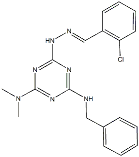 2-chlorobenzaldehyde [4-(benzylamino)-6-(dimethylamino)-1,3,5-triazin-2-yl]hydrazone Structure