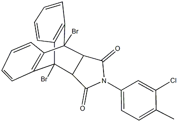 1,8-dibromo-17-(3-chloro-4-methylphenyl)-17-azapentacyclo[6.6.5.0~2,7~.0~9,14~.0~15,19~]nonadeca-2,4,6,9,11,13-hexaene-16,18-dione 구조식 이미지