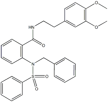 2-[benzyl(phenylsulfonyl)amino]-N-[2-(3,4-dimethoxyphenyl)ethyl]benzamide 구조식 이미지