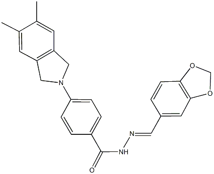 N'-(1,3-benzodioxol-5-ylmethylene)-4-(5,6-dimethyl-1,3-dihydro-2H-isoindol-2-yl)benzohydrazide Structure