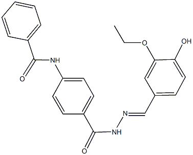 N-(4-{[2-(3-ethoxy-4-hydroxybenzylidene)hydrazino]carbonyl}phenyl)benzamide 구조식 이미지