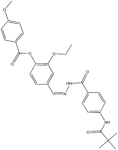 4-(2-{4-[(2,2-dimethylpropanoyl)amino]benzoyl}carbohydrazonoyl)-2-ethoxyphenyl 4-methoxybenzoate Structure