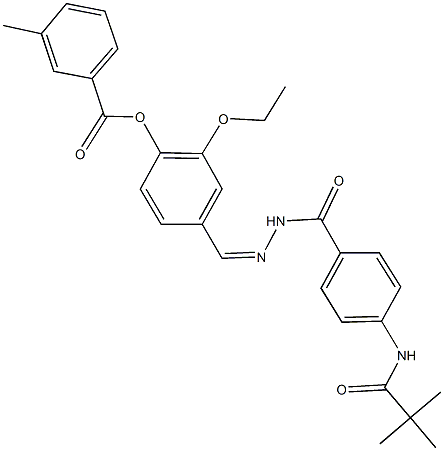 4-(2-{4-[(2,2-dimethylpropanoyl)amino]benzoyl}carbohydrazonoyl)-2-ethoxyphenyl 3-methylbenzoate Structure