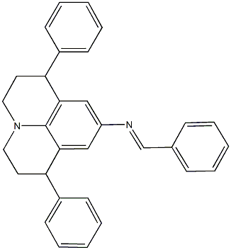 N-benzylidene-N-(1,7-diphenyl-2,3,6,7-tetrahydro-1H,5H-pyrido[3,2,1-ij]quinolin-9-yl)amine 구조식 이미지