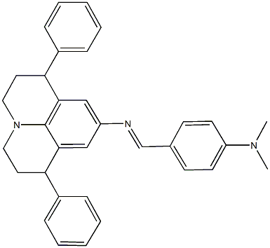 N-[4-(dimethylamino)benzylidene]-N-(1,7-diphenyl-2,3,6,7-tetrahydro-1H,5H-pyrido[3,2,1-ij]quinolin-9-yl)amine Structure