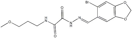 2-{2-[(6-bromo-1,3-benzodioxol-5-yl)methylene]hydrazino}-N-(3-methoxypropyl)-2-oxoacetamide Structure