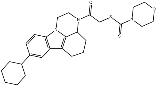 2-(8-cyclohexyl-1,2,3a,4,5,6-hexahydro-3H-pyrazino[3,2,1-jk]carbazol-3-yl)-2-oxoethyl 4-morpholinecarbodithioate Structure