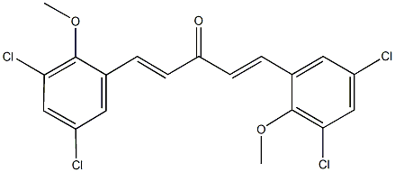 1,5-bis(3,5-dichloro-2-methoxyphenyl)-1,4-pentadien-3-one 구조식 이미지