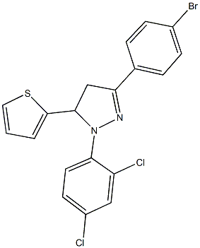 3-(4-bromophenyl)-1-(2,4-dichlorophenyl)-5-(2-thienyl)-4,5-dihydro-1H-pyrazole Structure
