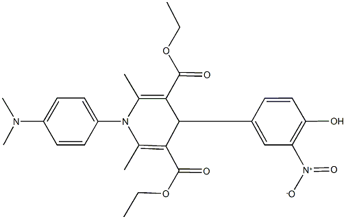 diethyl 1-[4-(dimethylamino)phenyl]-4-{4-hydroxy-3-nitrophenyl}-2,6-dimethyl-1,4-dihydro-3,5-pyridinedicarboxylate Structure