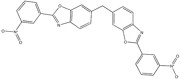 2-{3-nitrophenyl}-6-[(2-{3-nitrophenyl}-1,3-benzoxazol-6-yl)methyl]-1,3-benzoxazole 구조식 이미지