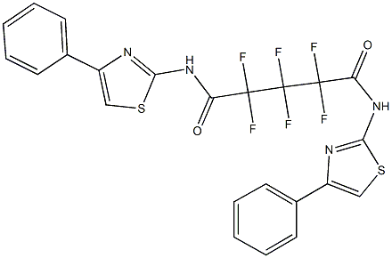 2,2,3,3,4,4-hexafluoro-N~1~,N~5~-bis(4-phenyl-1,3-thiazol-2-yl)pentanediamide 구조식 이미지