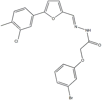 2-(3-bromophenoxy)-N'-{[5-(3-chloro-4-methylphenyl)-2-furyl]methylene}acetohydrazide 구조식 이미지