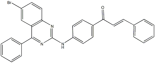 1-{4-[(6-bromo-4-phenyl-2-quinazolinyl)amino]phenyl}-3-phenyl-2-propen-1-one 구조식 이미지