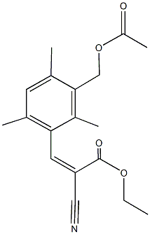 ethyl 3-{3-[(acetyloxy)methyl]-2,4,6-trimethylphenyl}-2-cyanoacrylate 구조식 이미지