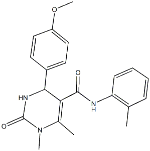 4-(4-methoxyphenyl)-1,6-dimethyl-N-(2-methylphenyl)-2-oxo-1,2,3,4-tetrahydro-5-pyrimidinecarboxamide Structure