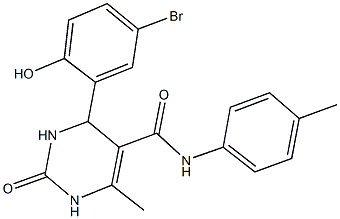 4-(5-bromo-2-hydroxyphenyl)-6-methyl-N-(4-methylphenyl)-2-oxo-1,2,3,4-tetrahydro-5-pyrimidinecarboxamide 구조식 이미지