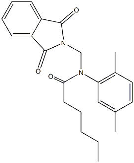 N-(2,5-dimethylphenyl)-N-[(1,3-dioxo-1,3-dihydro-2H-isoindol-2-yl)methyl]hexanamide 구조식 이미지