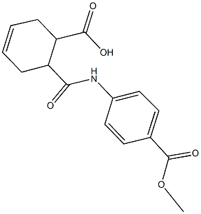 6-{[4-(methoxycarbonyl)anilino]carbonyl}-3-cyclohexene-1-carboxylic acid 구조식 이미지