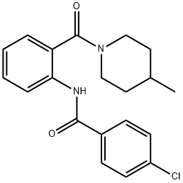 4-chloro-N-{2-[(4-methyl-1-piperidinyl)carbonyl]phenyl}benzamide 구조식 이미지