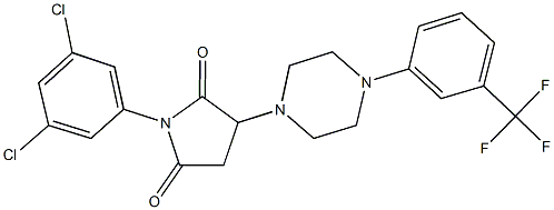 1-(3,5-dichlorophenyl)-3-{4-[3-(trifluoromethyl)phenyl]-1-piperazinyl}-2,5-pyrrolidinedione Structure