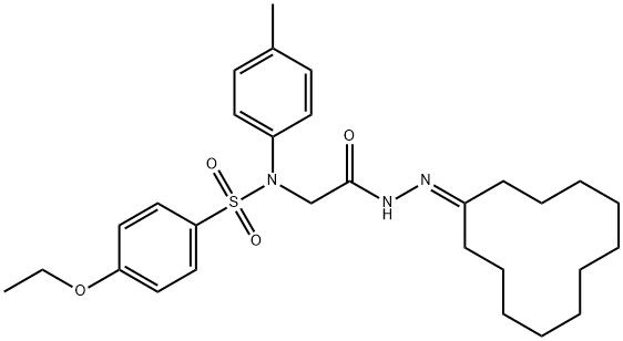 N-[2-(2-cyclododecylidenehydrazino)-2-oxoethyl]-4-ethoxy-N-(4-methylphenyl)benzenesulfonamide 구조식 이미지