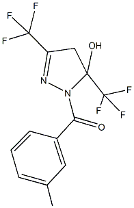 1-(3-methylbenzoyl)-3,5-bis(trifluoromethyl)-4,5-dihydro-1H-pyrazol-5-ol Structure