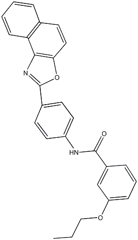 N-(4-naphtho[1,2-d][1,3]oxazol-2-ylphenyl)-3-propoxybenzamide 구조식 이미지