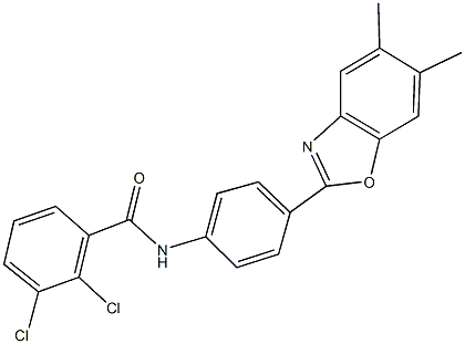 2,3-dichloro-N-[4-(5,6-dimethyl-1,3-benzoxazol-2-yl)phenyl]benzamide Structure