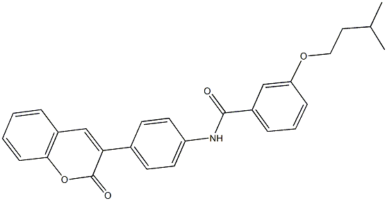 3-(isopentyloxy)-N-[4-(2-oxo-2H-chromen-3-yl)phenyl]benzamide 구조식 이미지