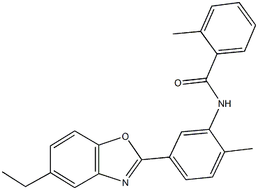 N-[5-(5-ethyl-1,3-benzoxazol-2-yl)-2-methylphenyl]-2-methylbenzamide 구조식 이미지