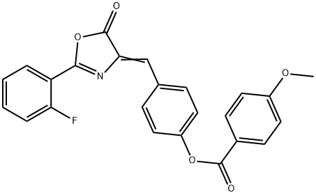 4-[(2-(2-fluorophenyl)-5-oxo-1,3-oxazol-4(5H)-ylidene)methyl]phenyl 4-methoxybenzoate 구조식 이미지