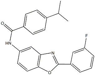 N-[2-(3-fluorophenyl)-1,3-benzoxazol-5-yl]-4-isopropylbenzamide 구조식 이미지