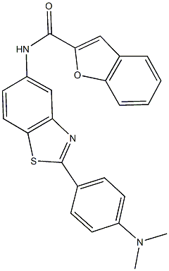 N-{2-[4-(dimethylamino)phenyl]-1,3-benzothiazol-5-yl}-1-benzofuran-2-carboxamide 구조식 이미지