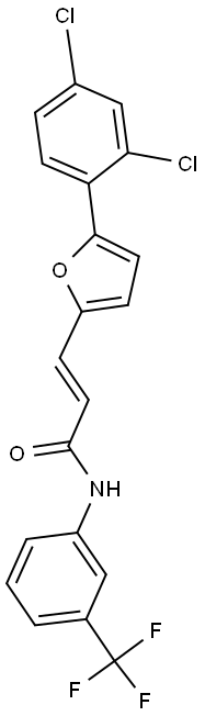 3-[5-(2,4-dichlorophenyl)-2-furyl]-N-[3-(trifluoromethyl)phenyl]acrylamide Structure