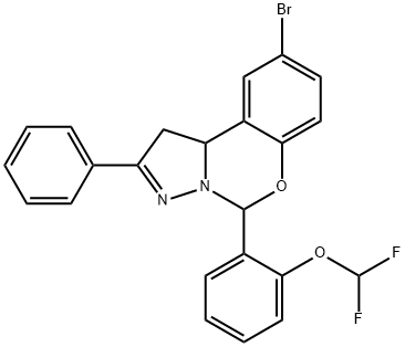 9-bromo-5-[2-(difluoromethoxy)phenyl]-2-phenyl-1,10b-dihydropyrazolo[1,5-c][1,3]benzoxazine Structure