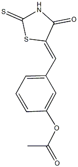 3-[(4-oxo-2-thioxo-1,3-thiazolidin-5-ylidene)methyl]phenyl acetate 구조식 이미지